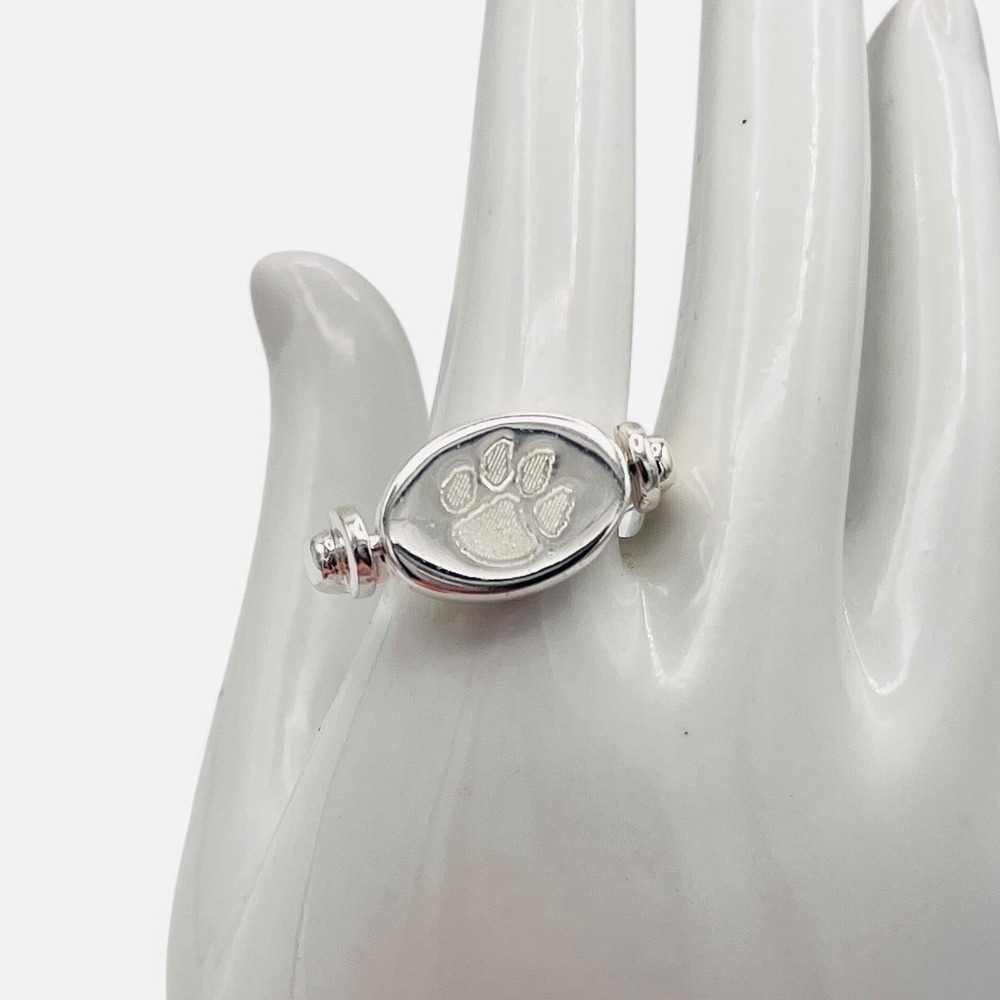 Best Silver Flip Ring Size 7.25 Dog Paw One Side Blank Engravable Other‎ Side